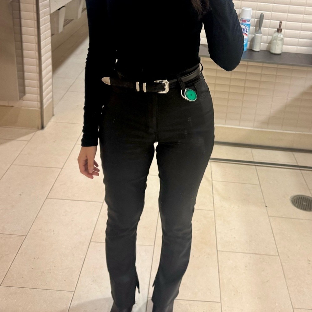 Abercrombie & Fitch Curve Love Coated Black Denim